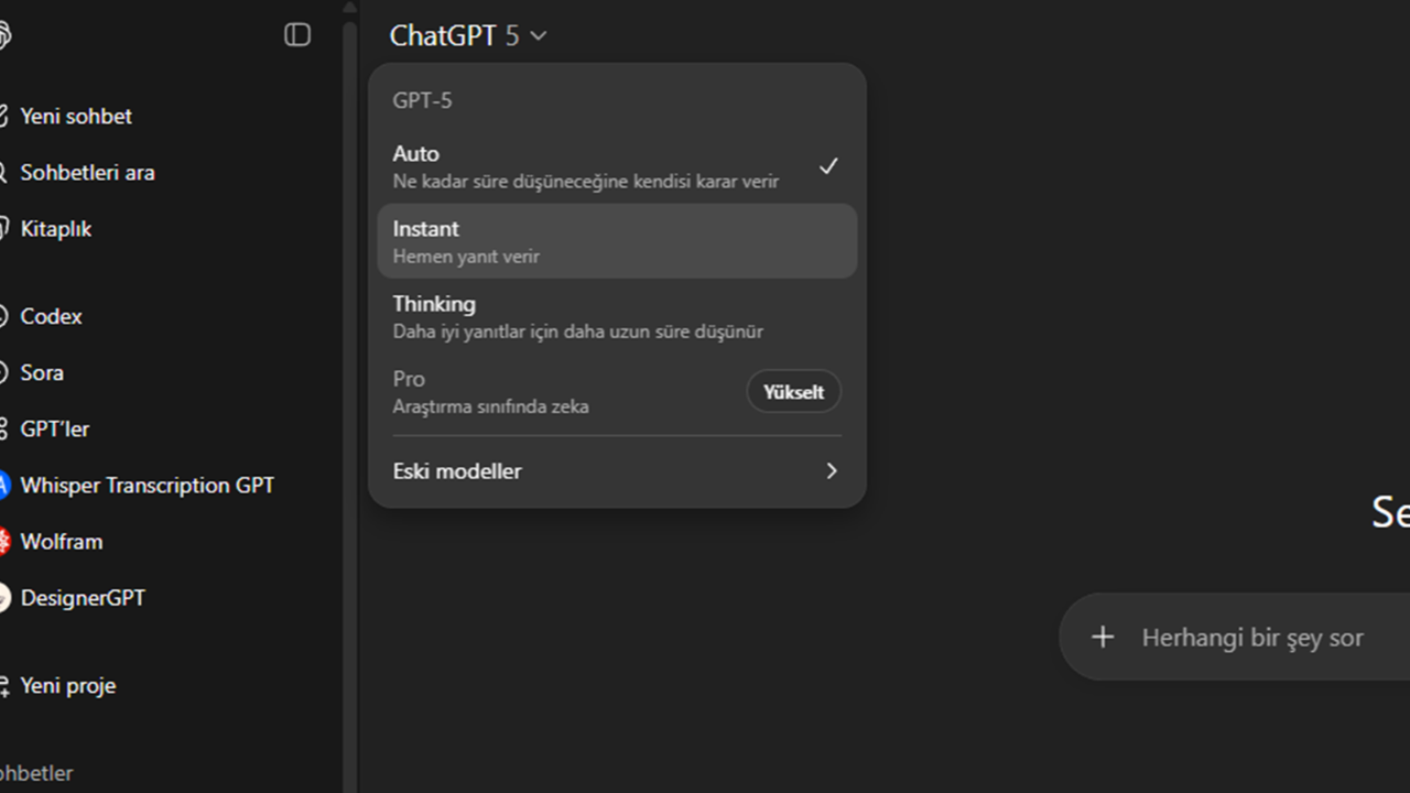 gpt 5in dusunme suresini kontrol edin hizli mi derin mi lyKiNBHk